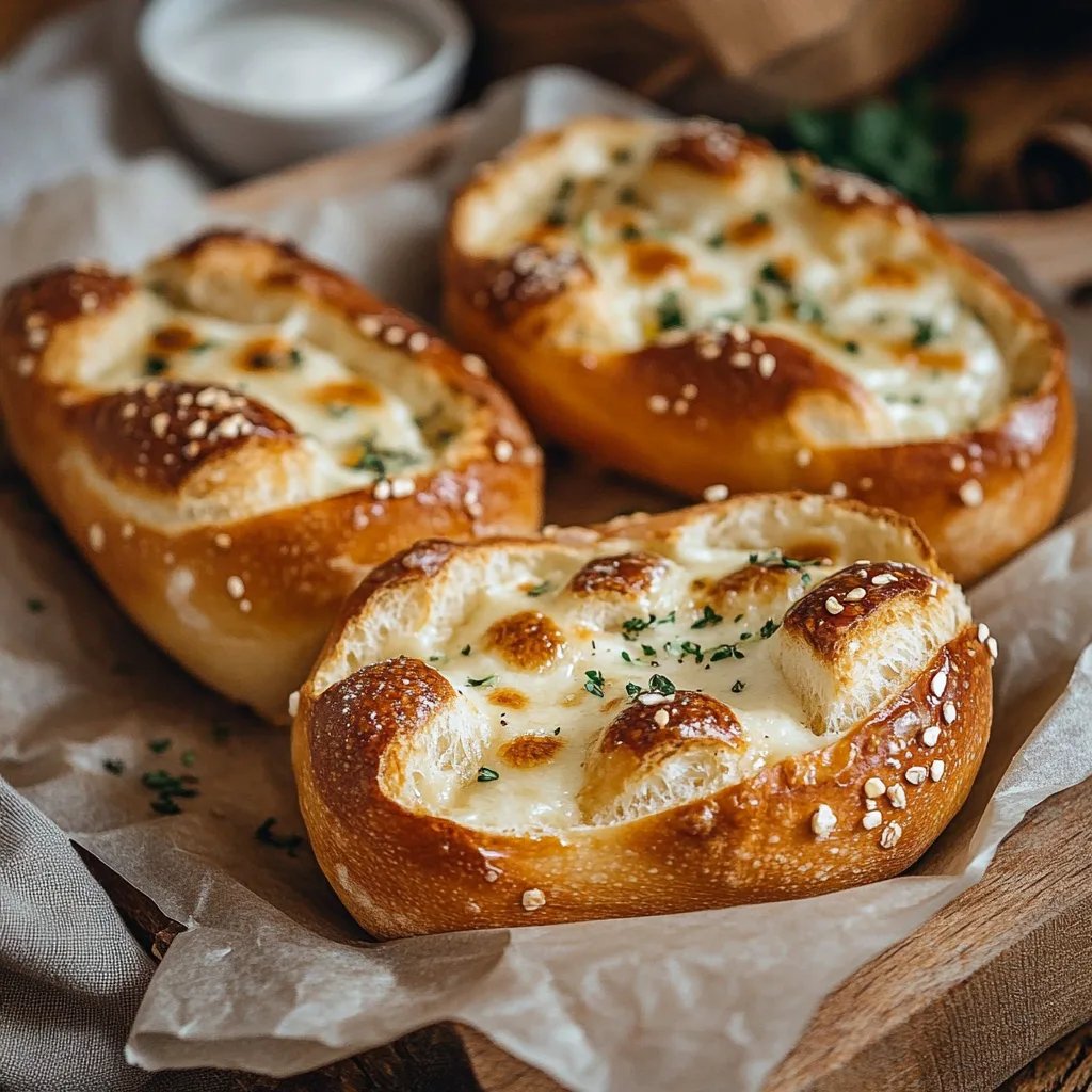 Käsiges Knoblauchbrot