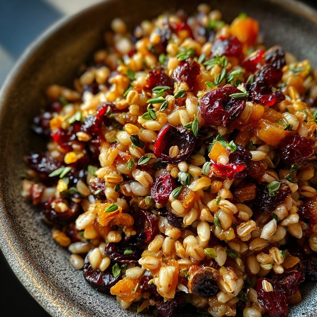 Herbstlicher Getreidesalat mit Cranberries