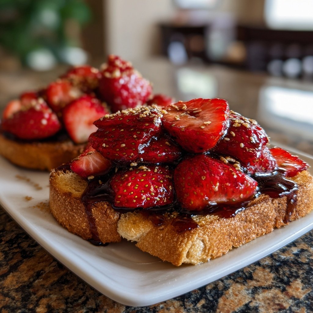 Bruschetta mit Erdbeeren und Balsamico