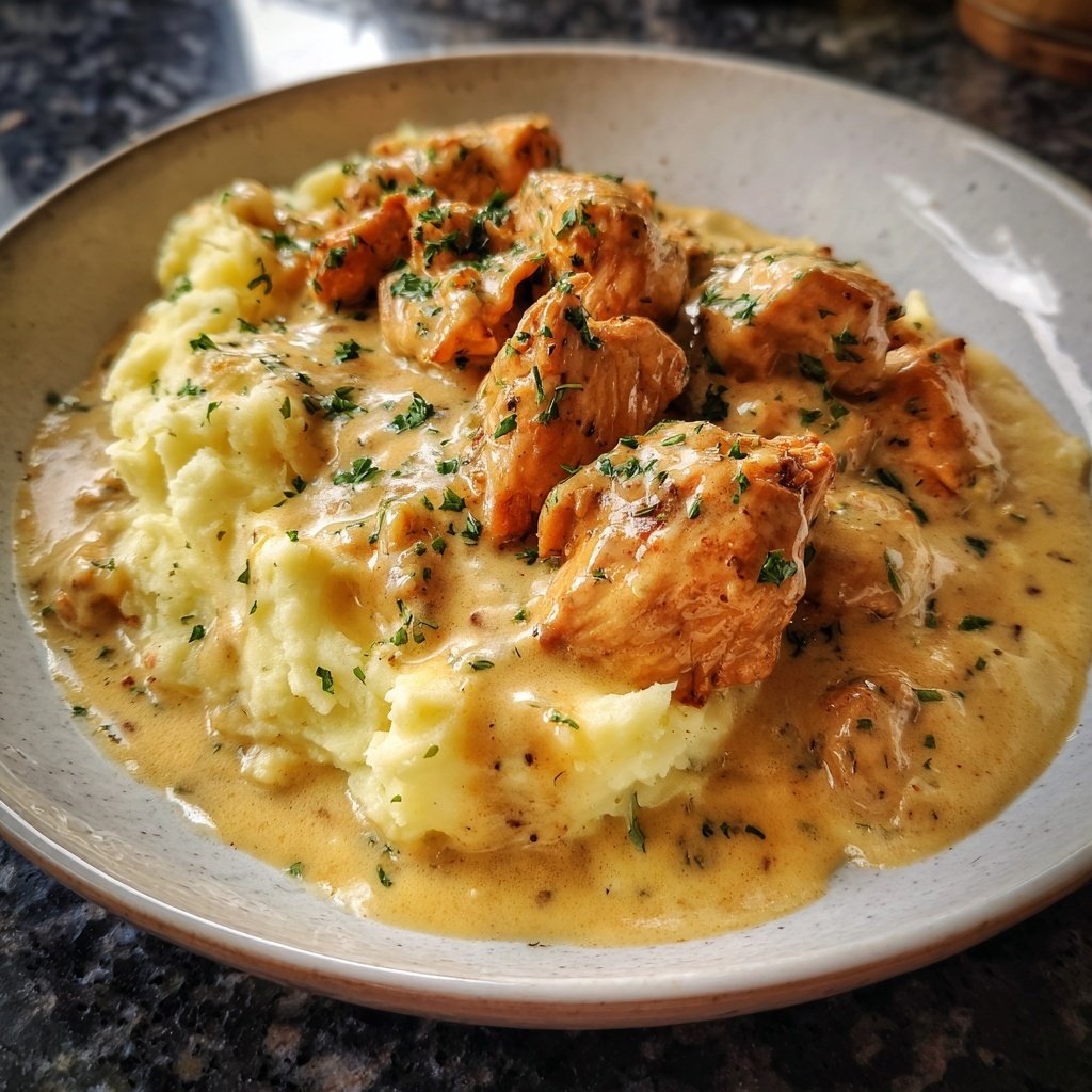 Hausmannskost Cremiges Hähnchen mit Kartoffelpüree