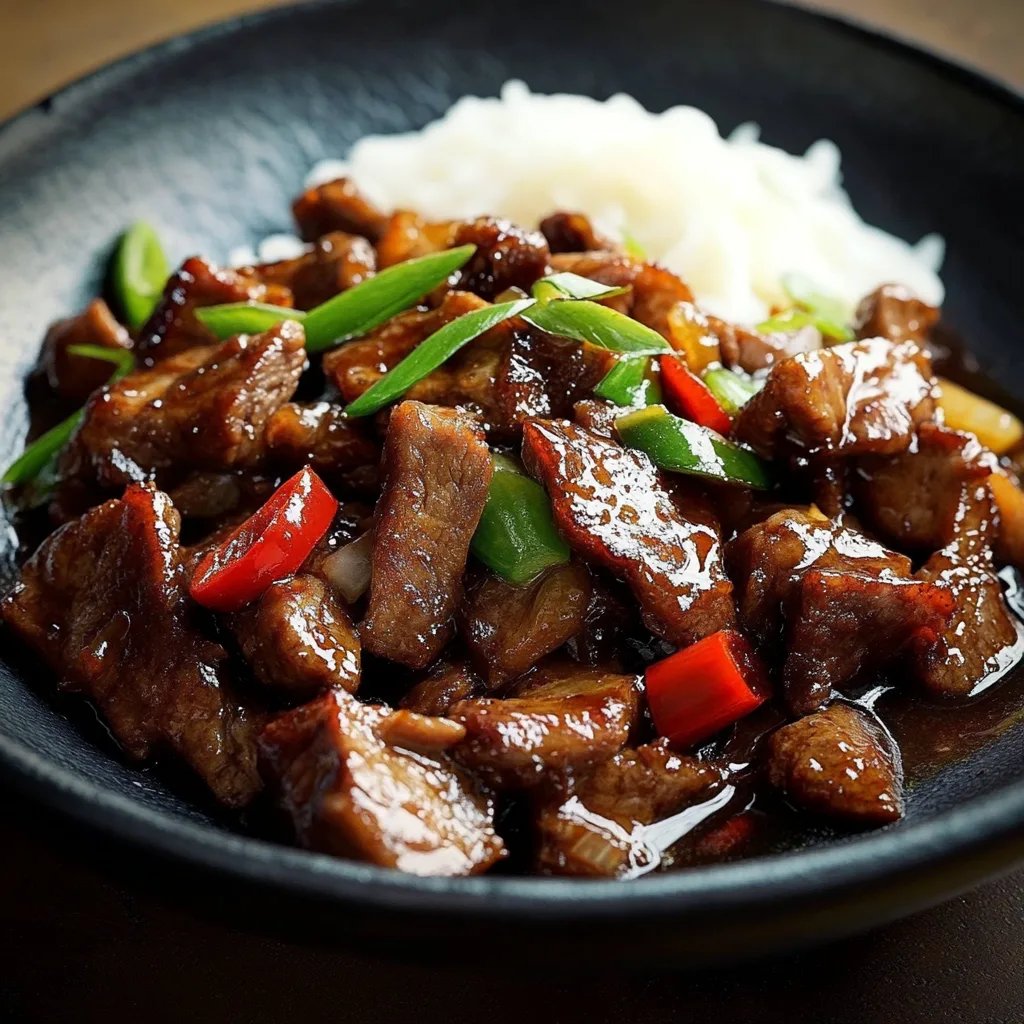 Chinesisches Rindfleisch mit Zwiebeln