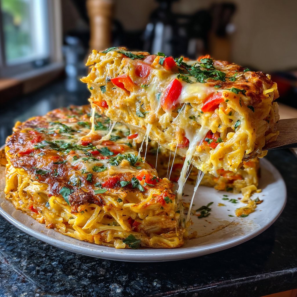 Vegetarischer Nudelauflauf mit Paprika