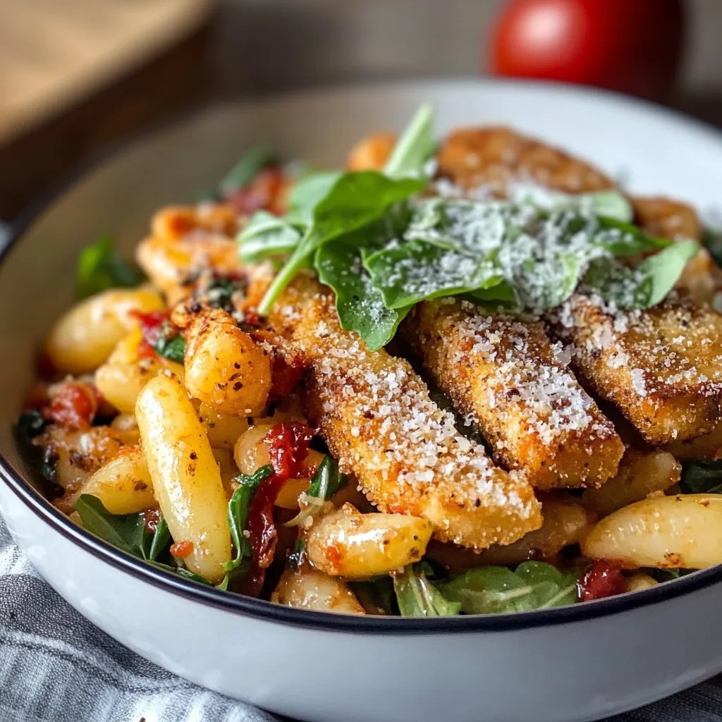 Knuspriger Hähnchen-Caesar-Salat mit scharfem Honig & Pommes