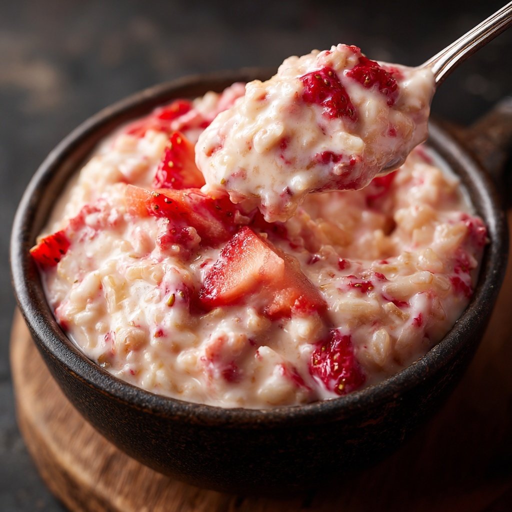 Cremiges Valentinsrisotto mit Erdbeernote