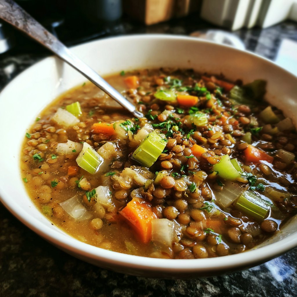 Linsensuppe mit Sellerie