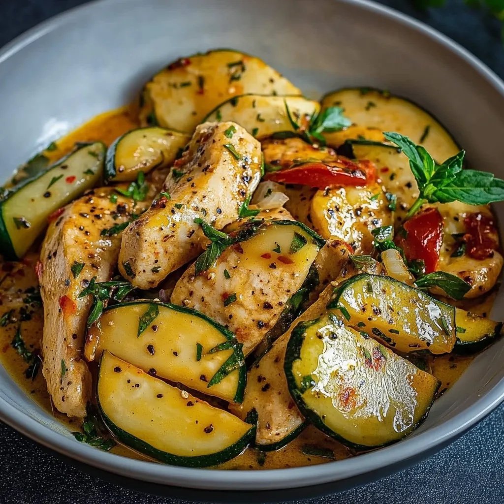 Paprika-Zucchini-Sahne-Hähnchen