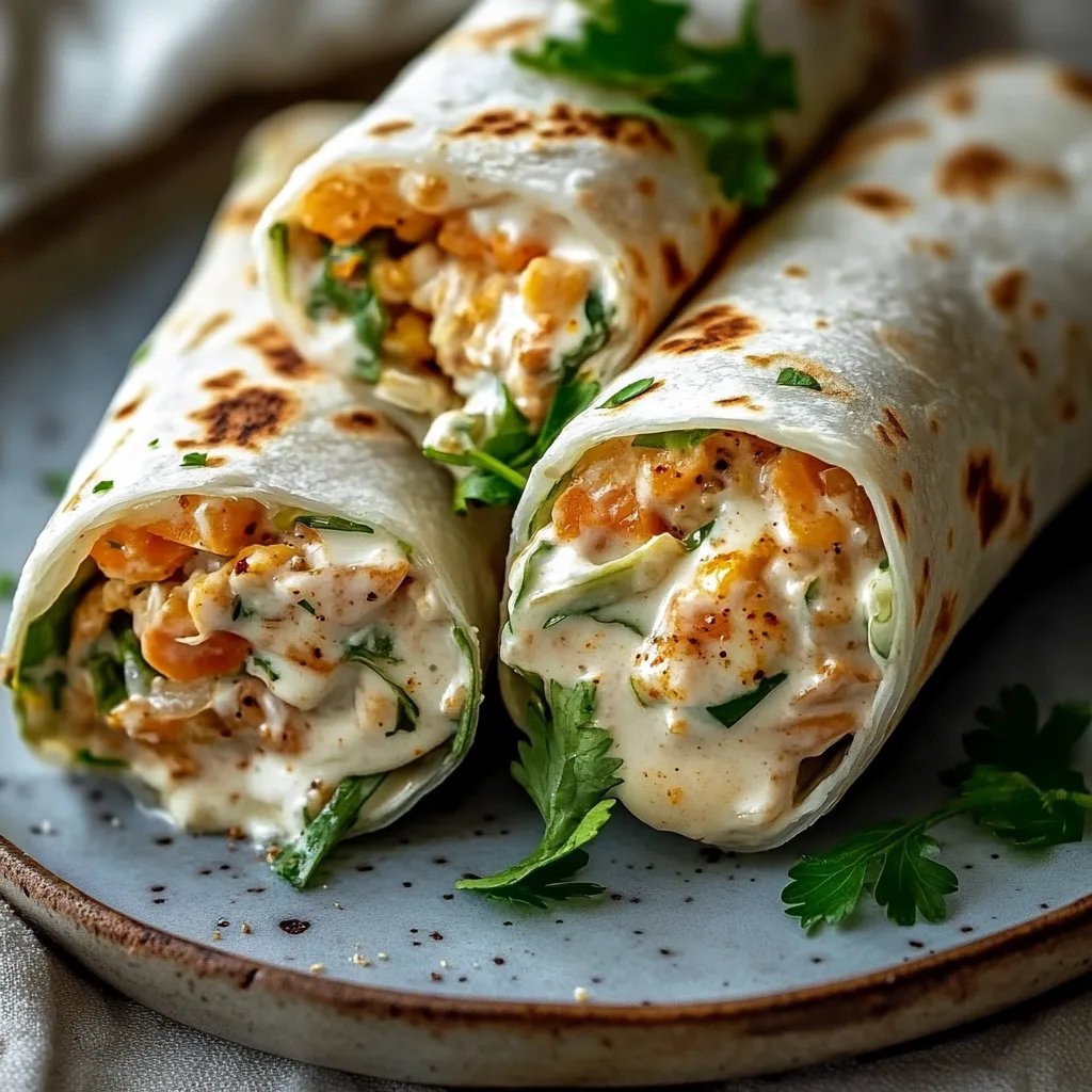 Käse-Knoblauch-Hähnchen-Wraps