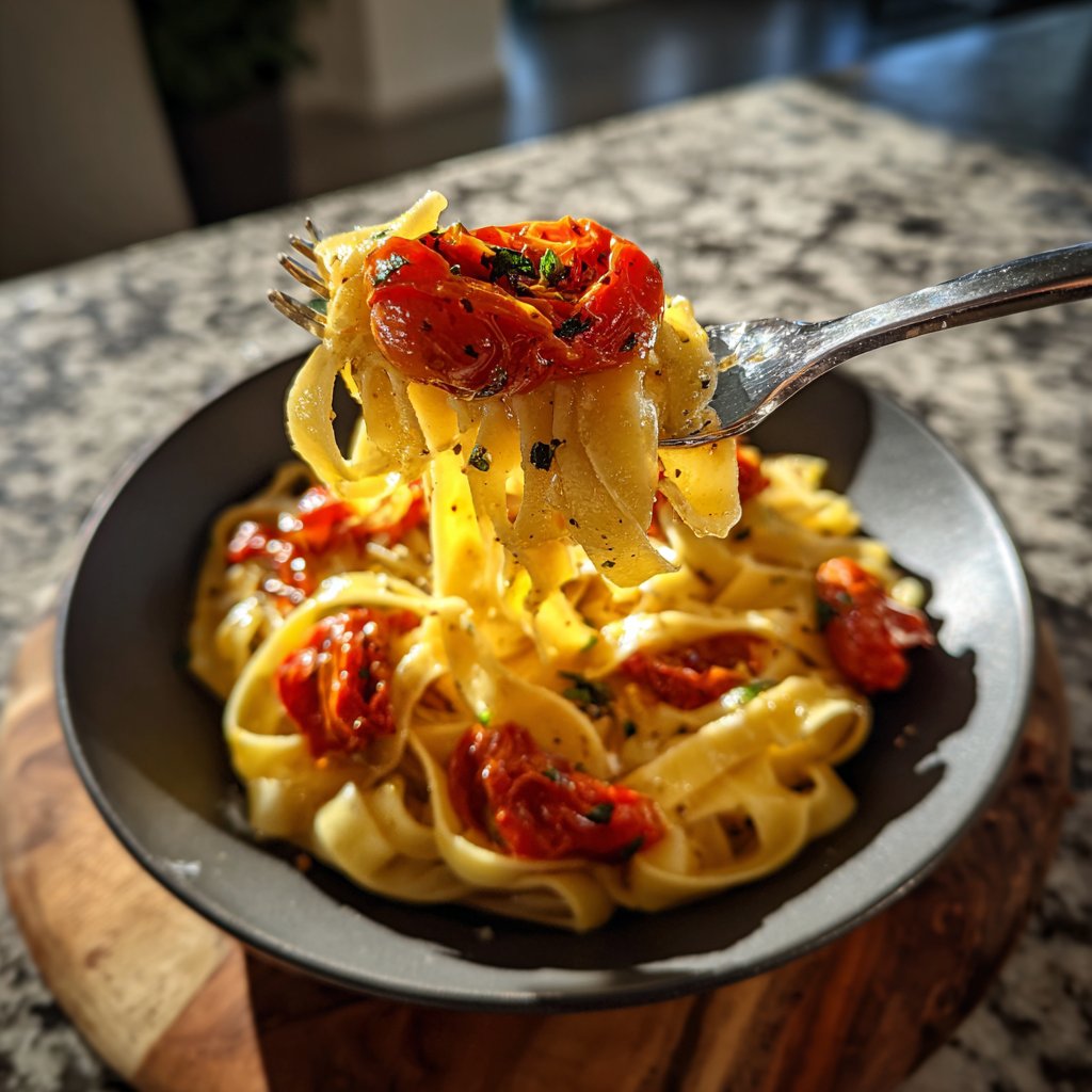 Tagliatelle mit Ofentomaten