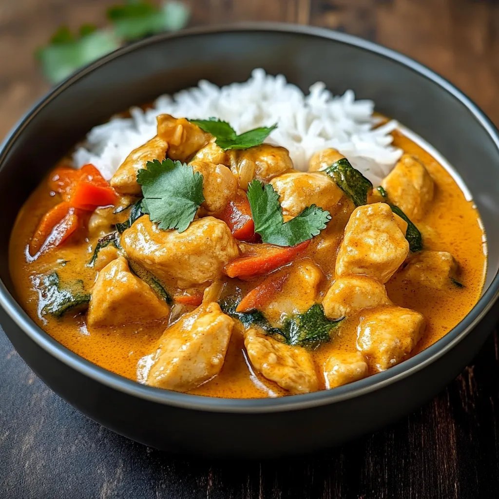 Thai Erdnuss Curry Hähnchen