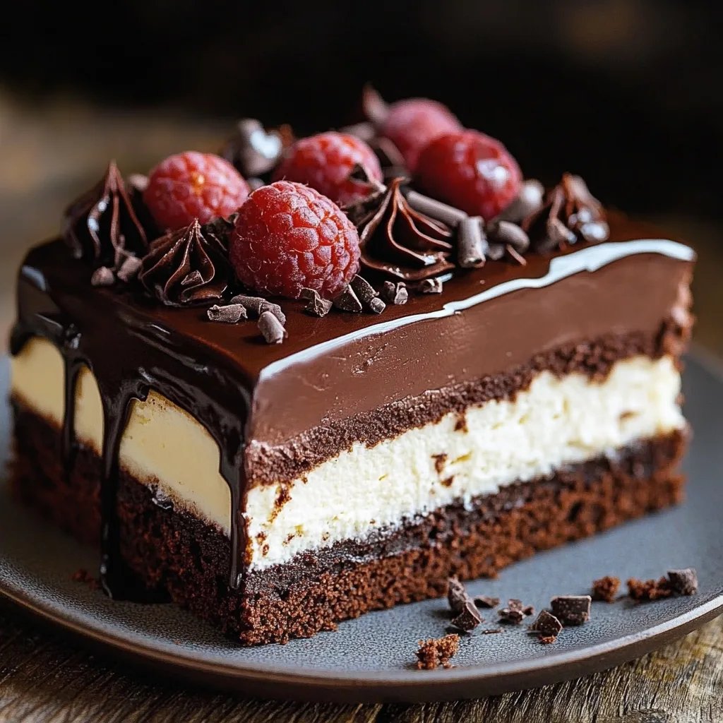 Dreischichtige Schokoladenmousse-Torte