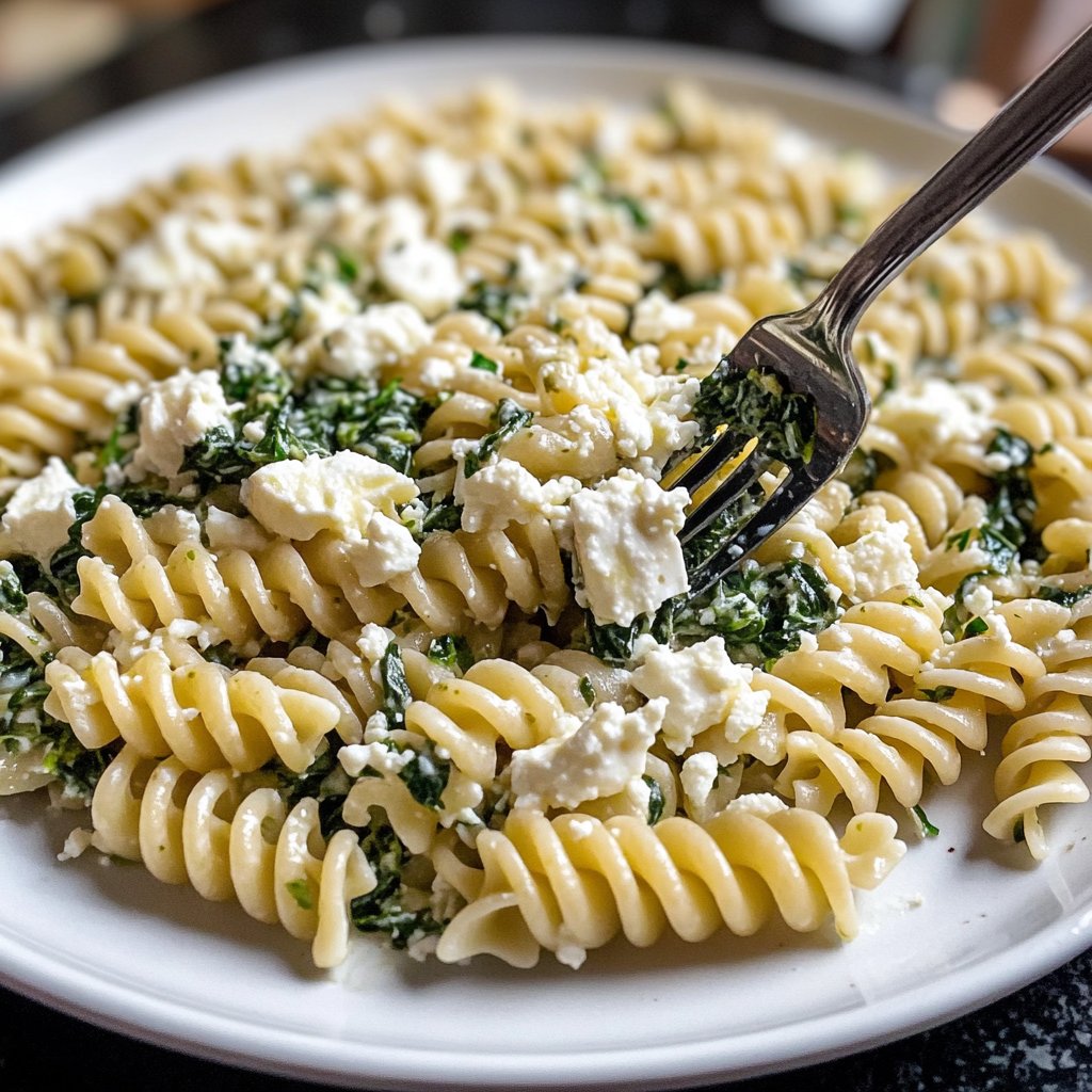 Pasta mit Spinat und Feta