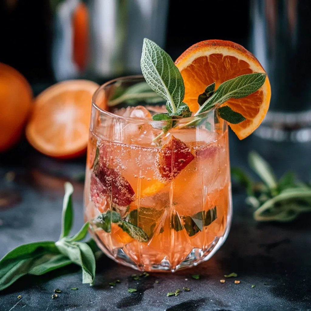 Blutorangen-Spritz mit Salbei